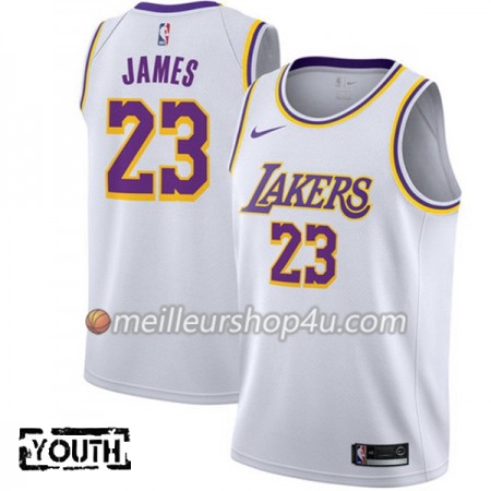 Maillot Basket Enfant Los Angeles Lakers Lebron James 23 2018-19 Nike Blanc Swingman